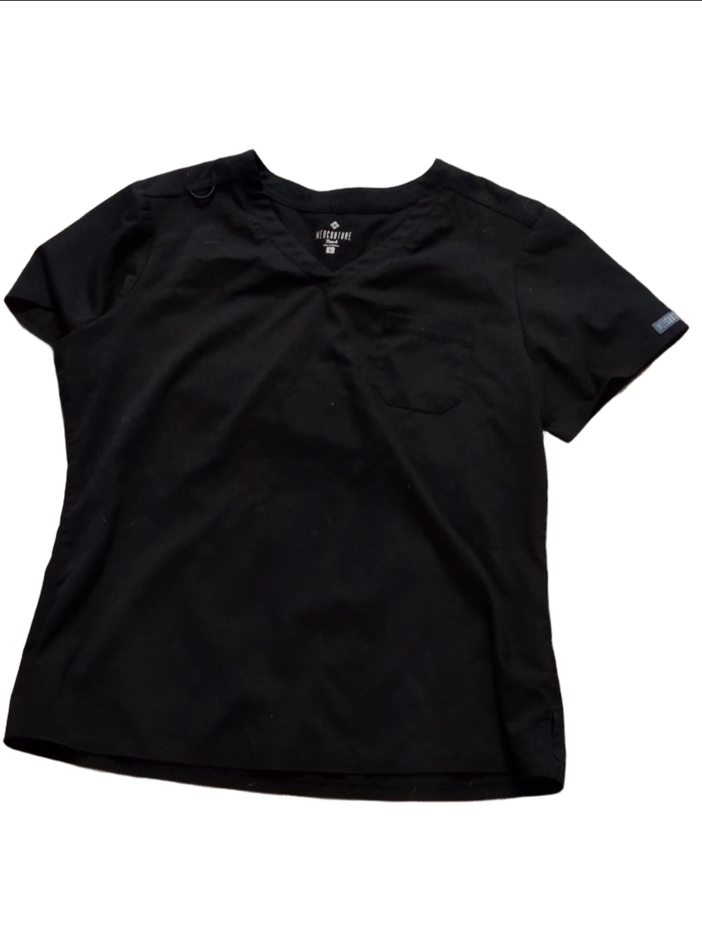 Med Couture Touch Black Scrub Top Size Large